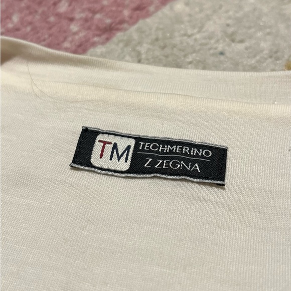 Z Zegna Techmerino 100% Wool Cream T-shirt, size S - Picture 3 of 8